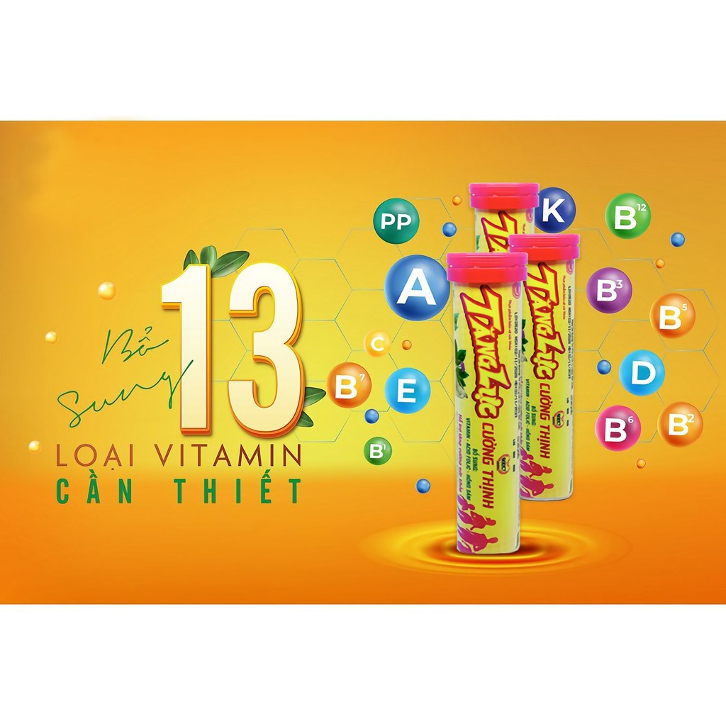 C sủi, viên sủi tăng lực Cường Thịnh bổ sung vitamin - Acid folic - Hồng sâm, 20 viên/tuýp | BigBuy360 - bigbuy360.vn