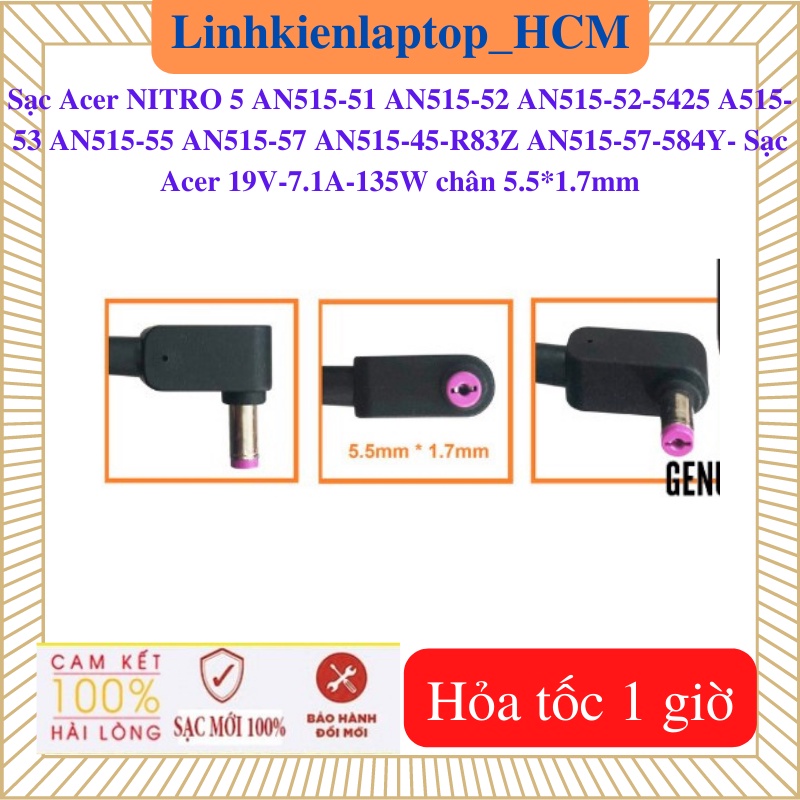 Sạc Laptop Acer NITRO 5  AN515-52 AN515-52-5425 AN515-51 A515-53  AN515-55  AN515-57 AN515-57-584Y AN515-45-R83Z - 7.1A