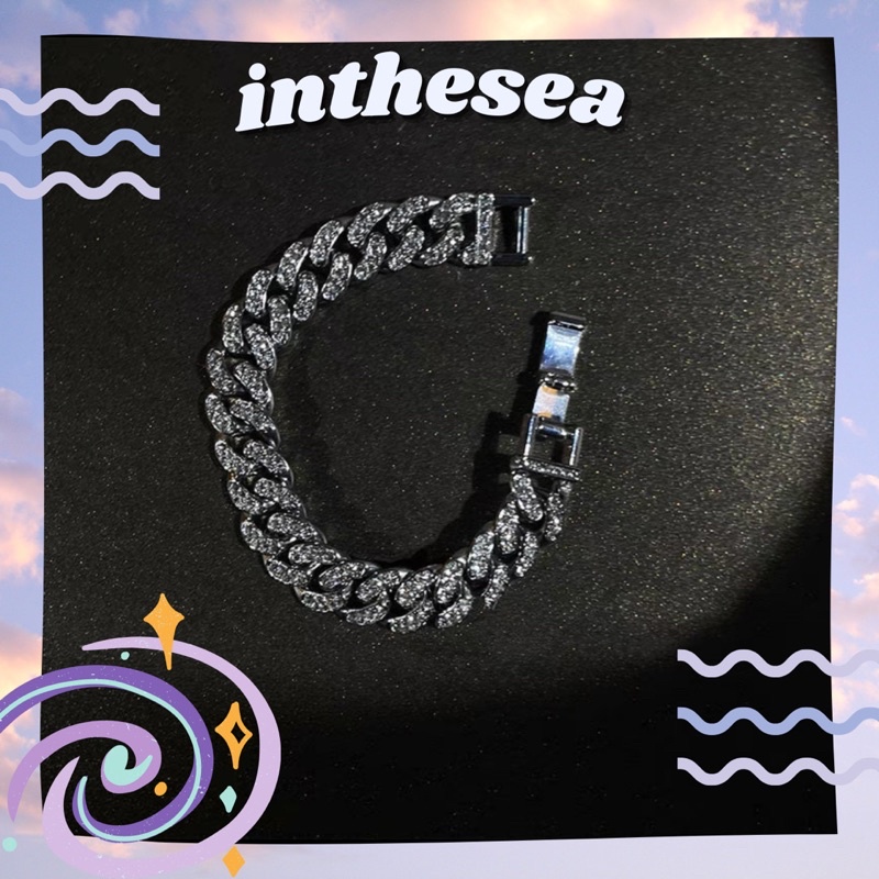 Vòng Titan Curban đính đá cho nam