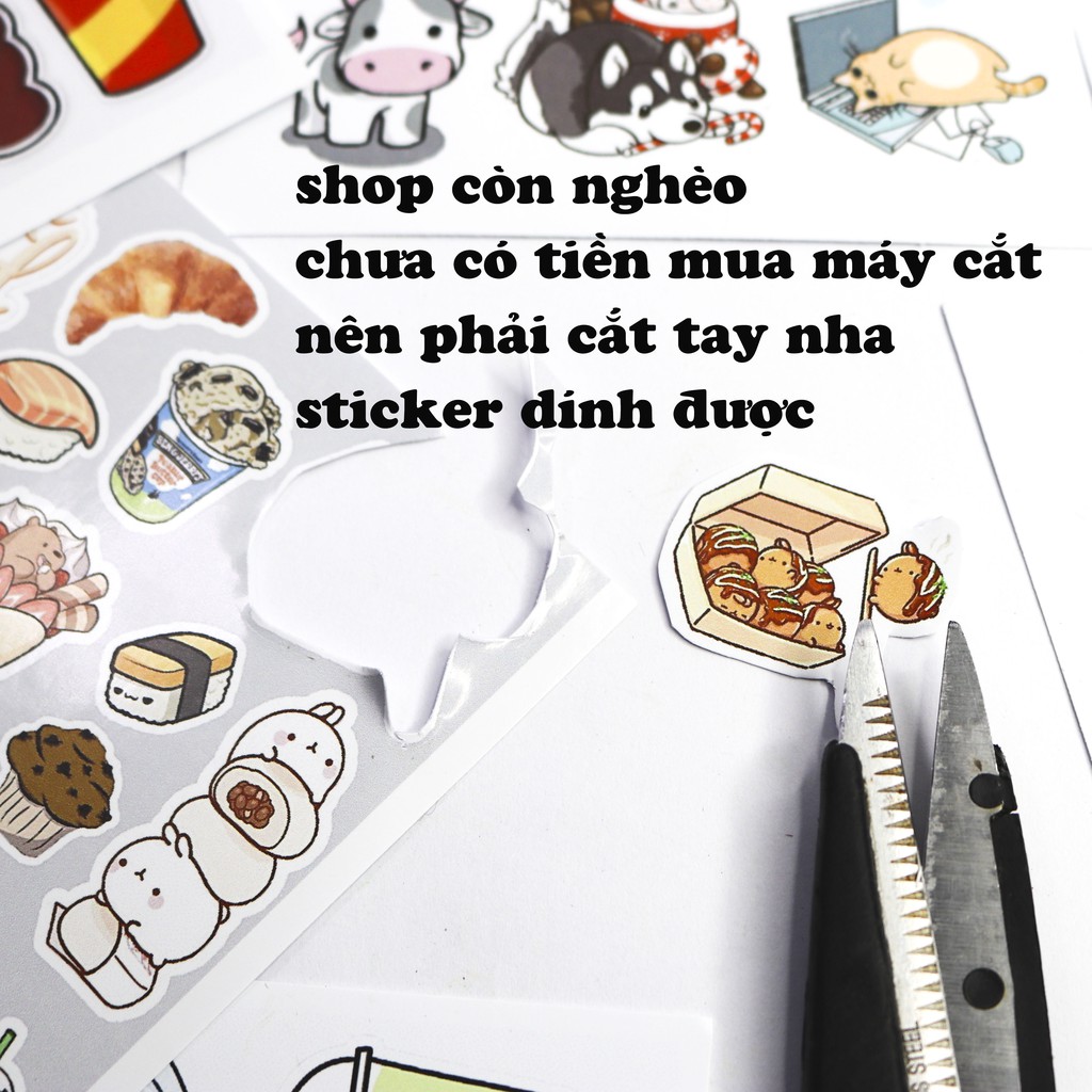 Sticker pilu 5 TỜ Nhãn dán dễ thương 5 tấm