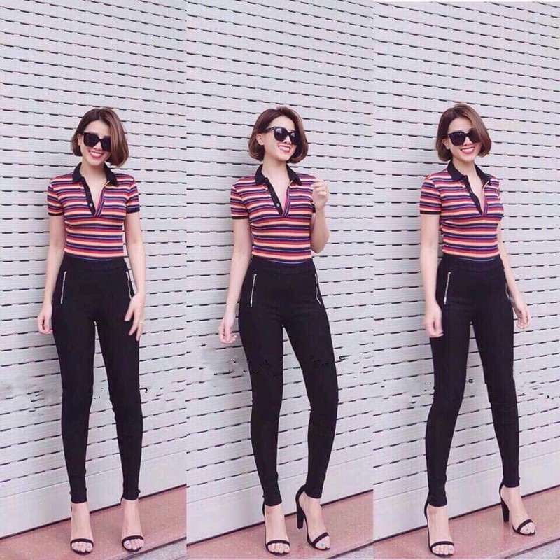 Quần Legging khóa sườn vải thun co giãn 2 túi trước | BigBuy360 - bigbuy360.vn