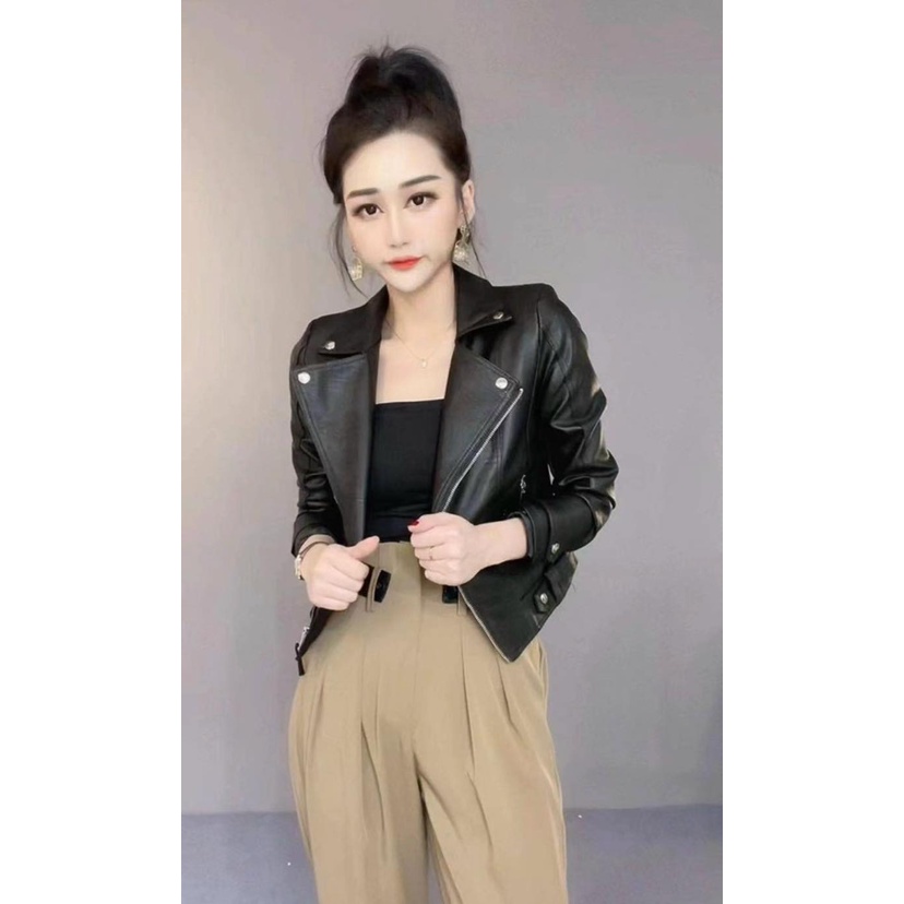 Áo khoác da nữ dáng vest xịn xò hàng quảng châu | BigBuy360 - bigbuy360.vn