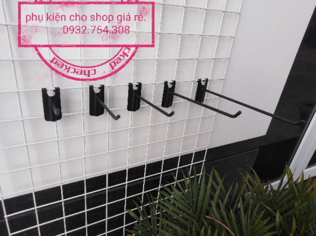 Combo 1 khung lưới có chân 50cm x 1m3 và 10 móc cài  sơn trắng 20cm