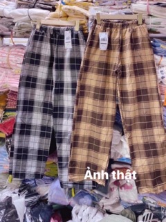 Quần kaki thô kẻ sọc (sọc đen/sọc nâu)