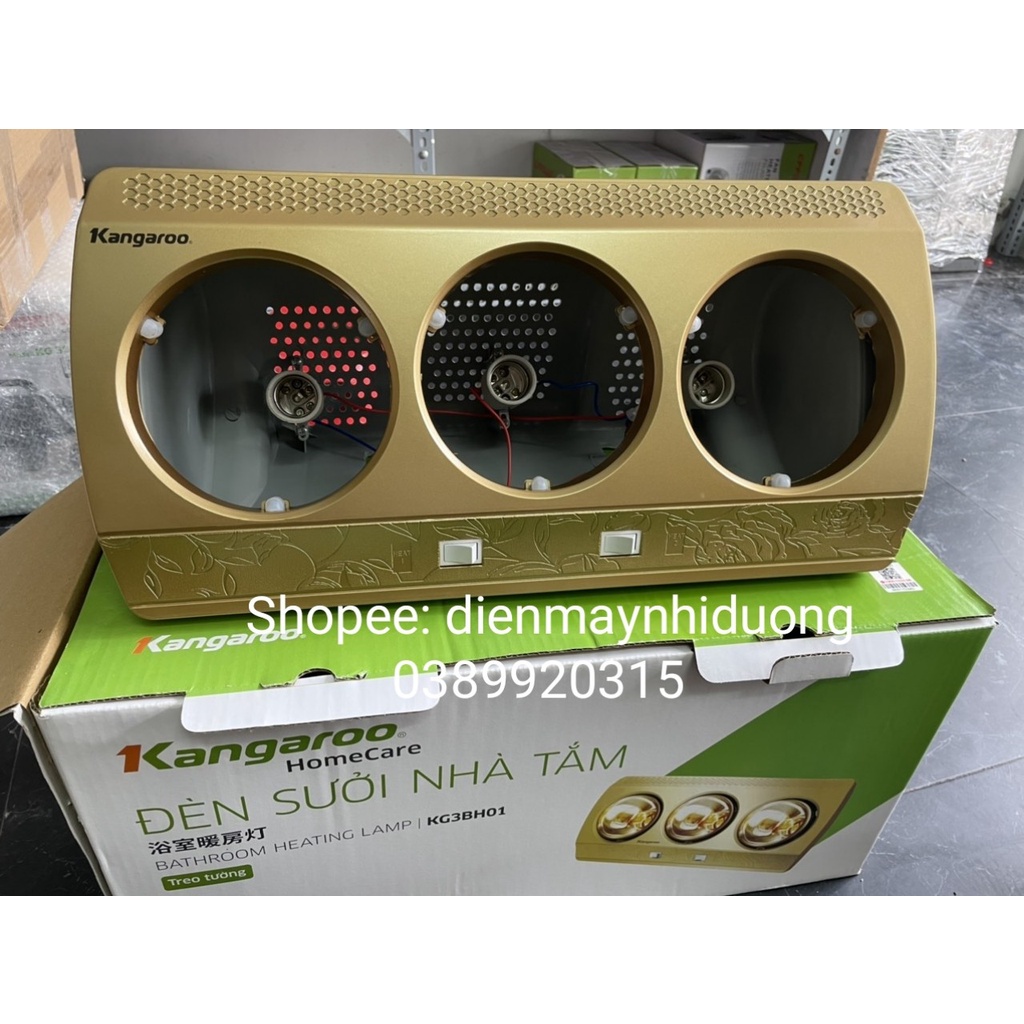 Thanh lý khung đèn sưởi nhà tắm 2 bóng Kangaroo KG247V KG3BH01 chính hãng - Giao hàng ngẫu nhiên model