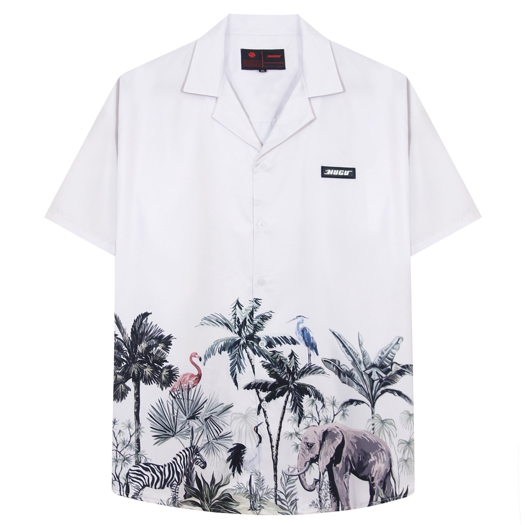 Áo sơ mi unisex HUGU Safari SS3 - vải lụa satin thoáng mát chuẩn form