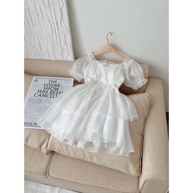 [Hàng sẵn]VÁY TƠ ORGANZA XẾP TẦNG MẶC 2 KIỂU 0306 SIÊU XINH