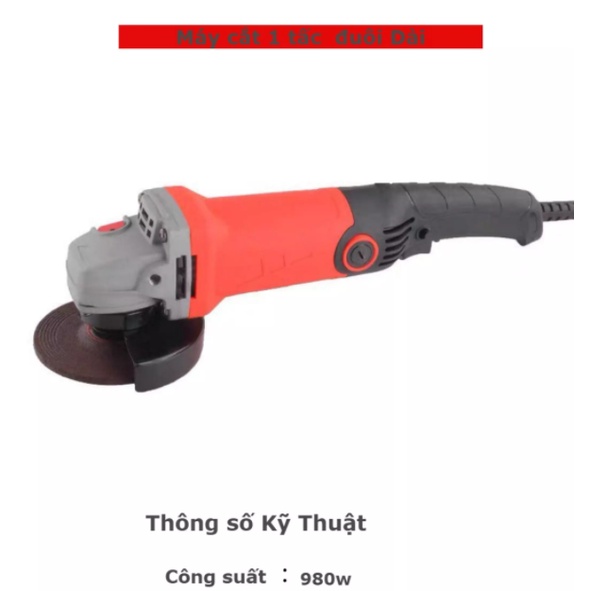 Máy mài cắt maktec công suất 980w đuôi dài cầm tay 100mm giúp bạn cắt chính xác trên nhiều chất liệu tặng kèm lưỡi cắt