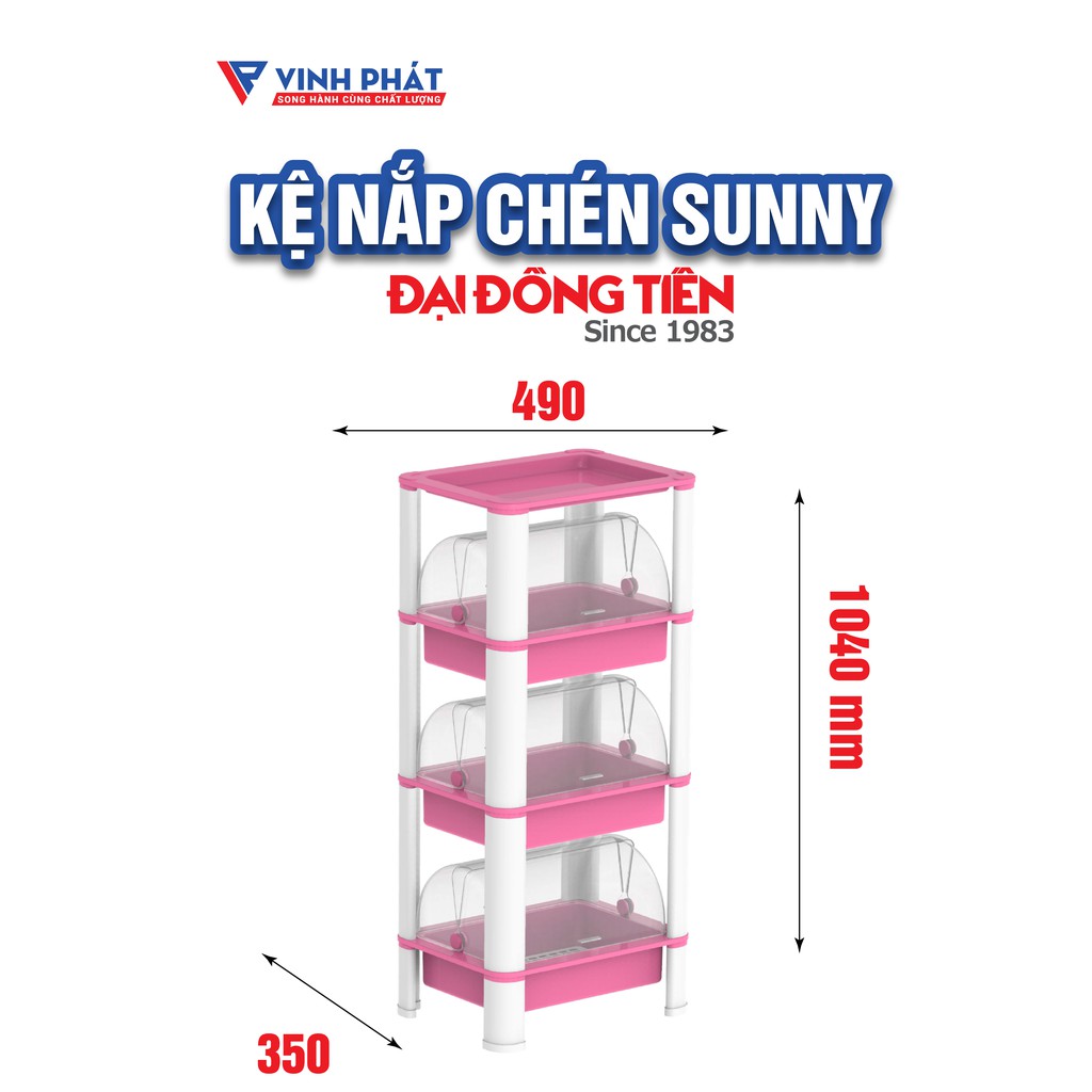 KỆ CHÉN NHỰA CÓ NẮP CAO CÂP ĐẠI ĐỒNG TIẾN [N1624]