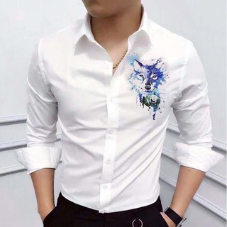 [Hàng Siêu Cấp] ÁO SƠ MI NAM HỌA TIẾT CON CÁO CAO CẤP