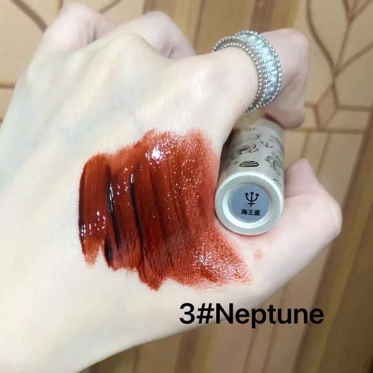 Zhisun Astronaut Lip Glaze Red Brown Neptune Saturn độ ẩm sáng bóng tạo nên chất son lỏng Son bóng