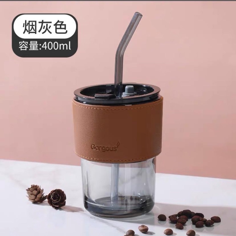 Cốc Thuỷ Tinh kèm Ống Hút 450ml