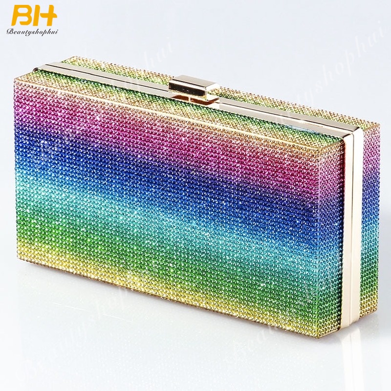 Ví Cầm Tay Dự Tiệc Thiết Kế Mới Đính Đá Cao Cấp Thời Trang Theo Phong Cách Âu Mỹ Cho Nữ