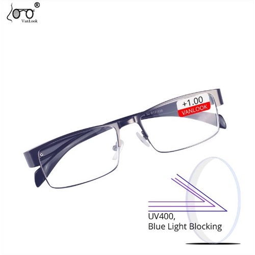 Kính lão thị  trung niên gọng lò xo đàn hồi tròng MIKA Nhật bản chống xước tốt KVN96BạcXám