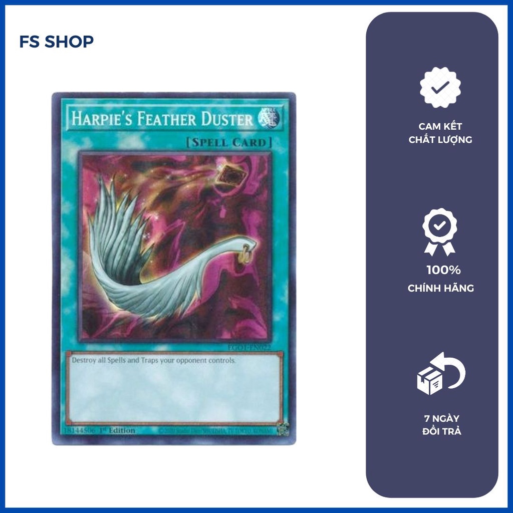 Thẻ bài yugioh chính hãng Harpie’s Feather Duster (Super Rare)