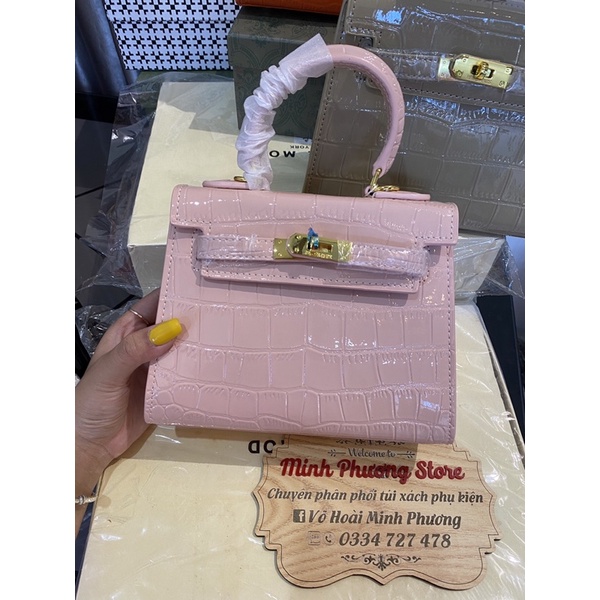 Túi Đeo Chéo H.M Bikin size 20 dáng cao full tag ổ khoá sang chảnh