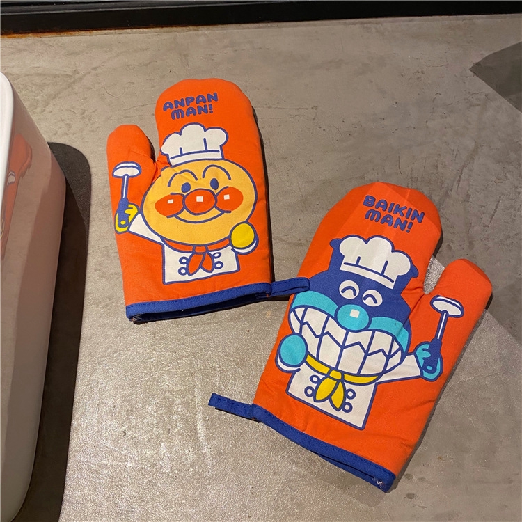 Găng Tay Cách Nhiệt Chống Bỏng Họa Tiết Anpanman Dễ Thương Xinh Xắn