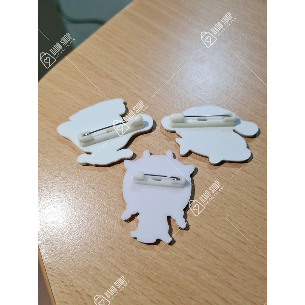 Pin cài cặp sticker gắn cặp huy hiệu cài cặp siêu xinh bò sữa phi hành gia