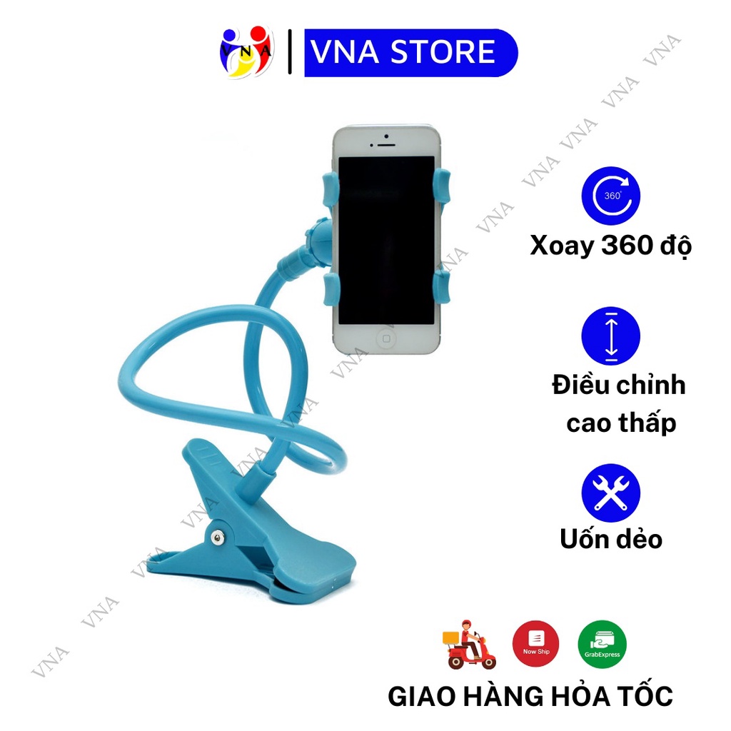 Kẹp điện thoại đuôi khỉ, giá đỡ có thể uốn cong theo ý muốn, kẹp để đầu giường, bàn, tiện lợi...- VNA