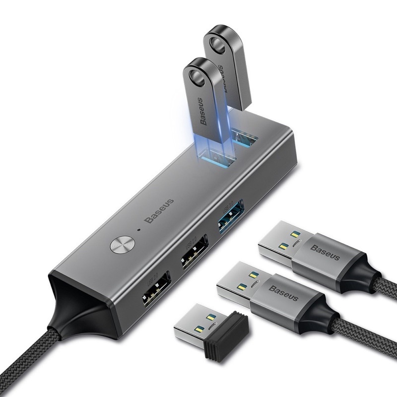 ✔Bộ chia cổng Baseus Cube HUB Adapter,USB ra 5 cổng USB 3.0 và HDMI+PD cho Laptop/Máy tính xách tay/MacBook Pro