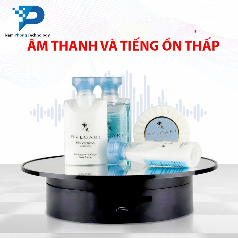 ĐẾ XOAY HỖ TRỢ CHỤP ẢNH SẢN PHẨM TỰ ĐỘNG 360 ĐỘ ĐƯỜNG KÍNH 20CM CHỊU LỰC 3KG - SẠC USB - BH 1 THÁNG