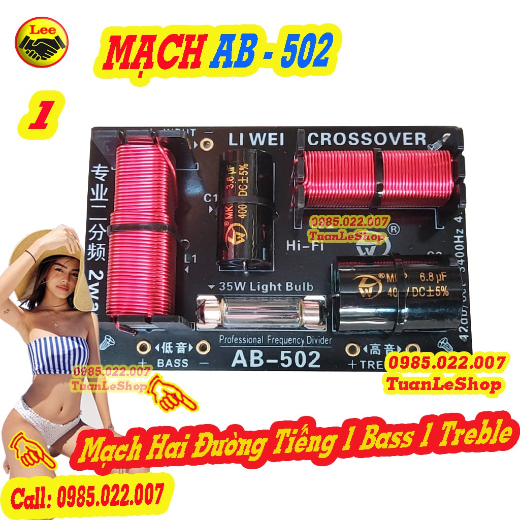 MẠCH PHÂN TẦN 2 ĐƯỜNG TIẾNG 520 – GIÁ 01 MẠCH 2 LOA XỊN SÒ AB502 - MẠCH LOA