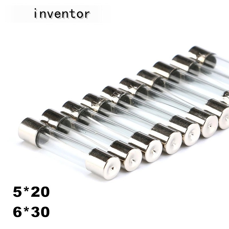 Set 10 Cầu Chì Thủy Tinh 5x20 6x30 5x20 5x20mm 250v 0.1a 0.2a 0.5a 1a 2a 3a 4a 5a 6a 8a 10a 15a 20a 25a 30a