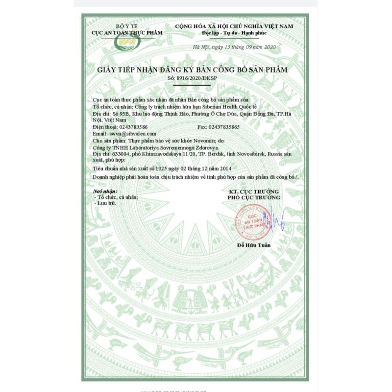 NOVOMIN SIBERI TĂNG CƯỜNG ĐỀ KHÁNG NHANH