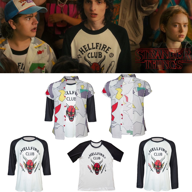 Áo thun/áo khoác hóa trang nhân vật phim Stranger Things mùa 4 Hellfire Club Mike Wheeler Dustin Henderson Lucas