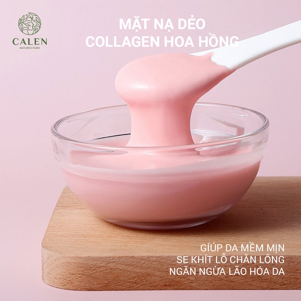 Mặt nạ dẻo collagen Hoa Hồng Calen dưỡng da trắng hồng,làm giảm quá trình lão hóa và mềm mịn da hũ 200gr