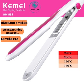 Máy duỗi tóc KEMEI KM532 máy là tóc, có thể uốn xoăn tóc. tốp máy ép tóc bán chạy 2022 kèm dầu dưỡng giữ nếp tóc