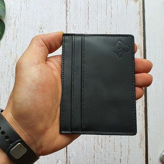 [Da thật] Ví card holder  da bò thật - Đen CH102