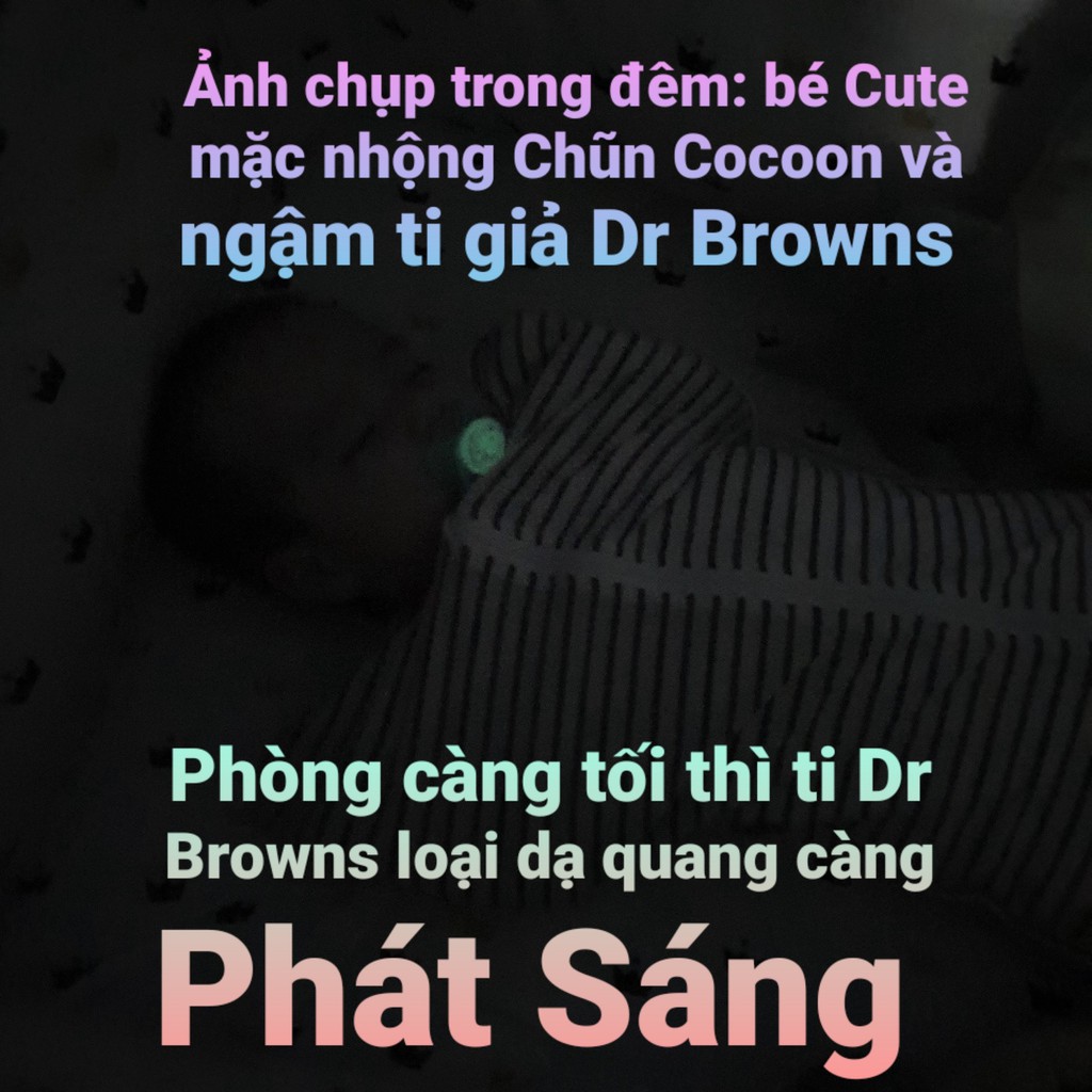 Ti Giả Chỉnh Nha Dr Brown's loại thường và dạ quang [Cam kết 100% Chính Hãng] Full Hộp Và Nắp Đậy Bảo Đảm Vệ Sinh Cho Bé