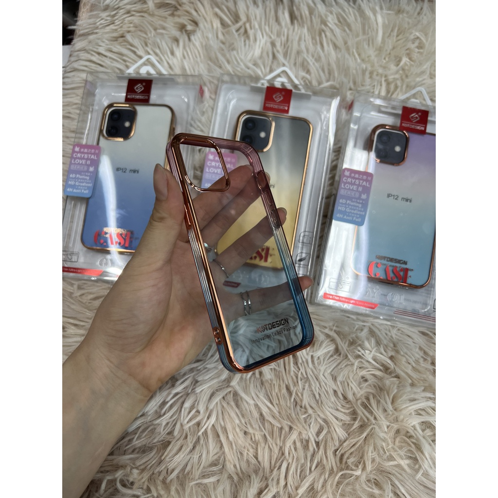 Ốp lưng KST Design trong suốt viền màu ip x xr xs max 11 11 pro 11 pro max 12 mini 12 12 pro 12 promax bảo vệ camera