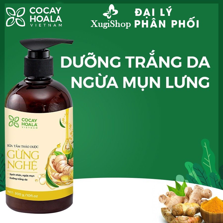 Sữa Tắm Thảo Dược Gừng Nghệ Cocayhoala 300g - Dưỡng trắng, mờ thâm, giữ Ấm Cơ Thể | BigBuy360 - bigbuy360.vn
