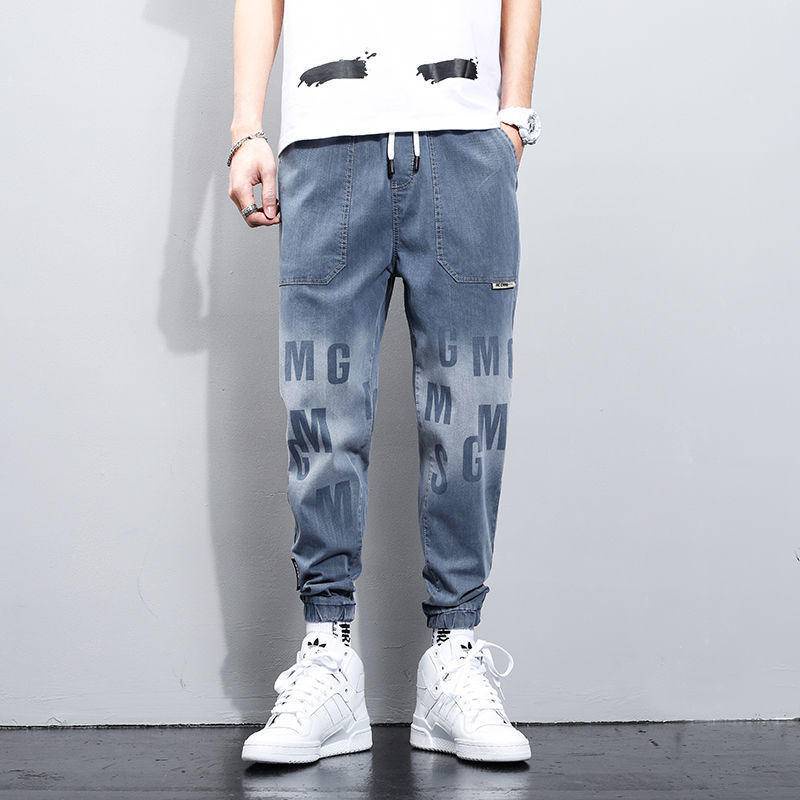 Quần jeans in màu chuyển màu cho nam giới Hàn Quốc, quần jean nam cao cấp đàn hồi tốt