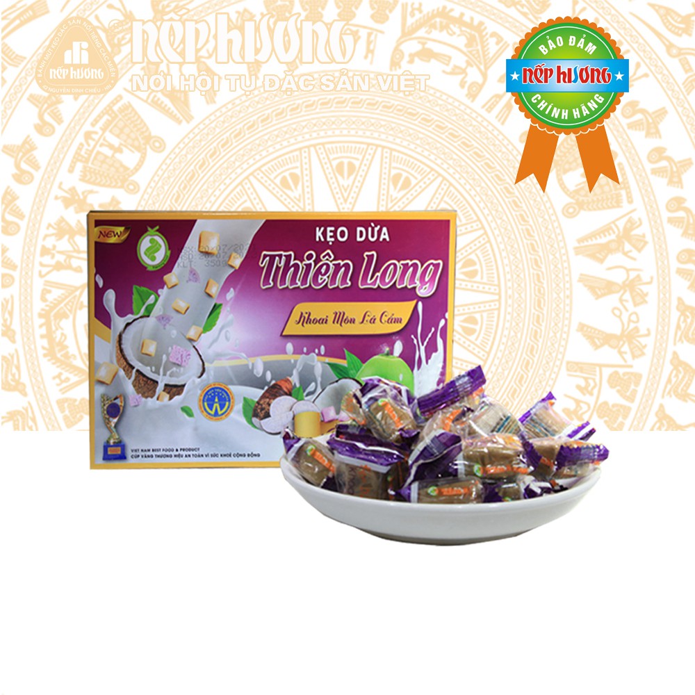 Kẹo dừa Khoai Môn Lá Cẩm - Thiên Long – 350 g - đặc sản Bến Tre