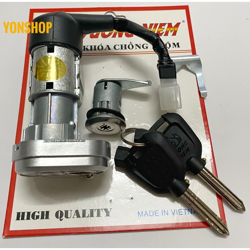 Bộ Ổ Khoá Xe Wave S110 Chìa 8 Cạnh Chống Trộm Cao Cấp Chính Hãng VƯƠNG NIỆM