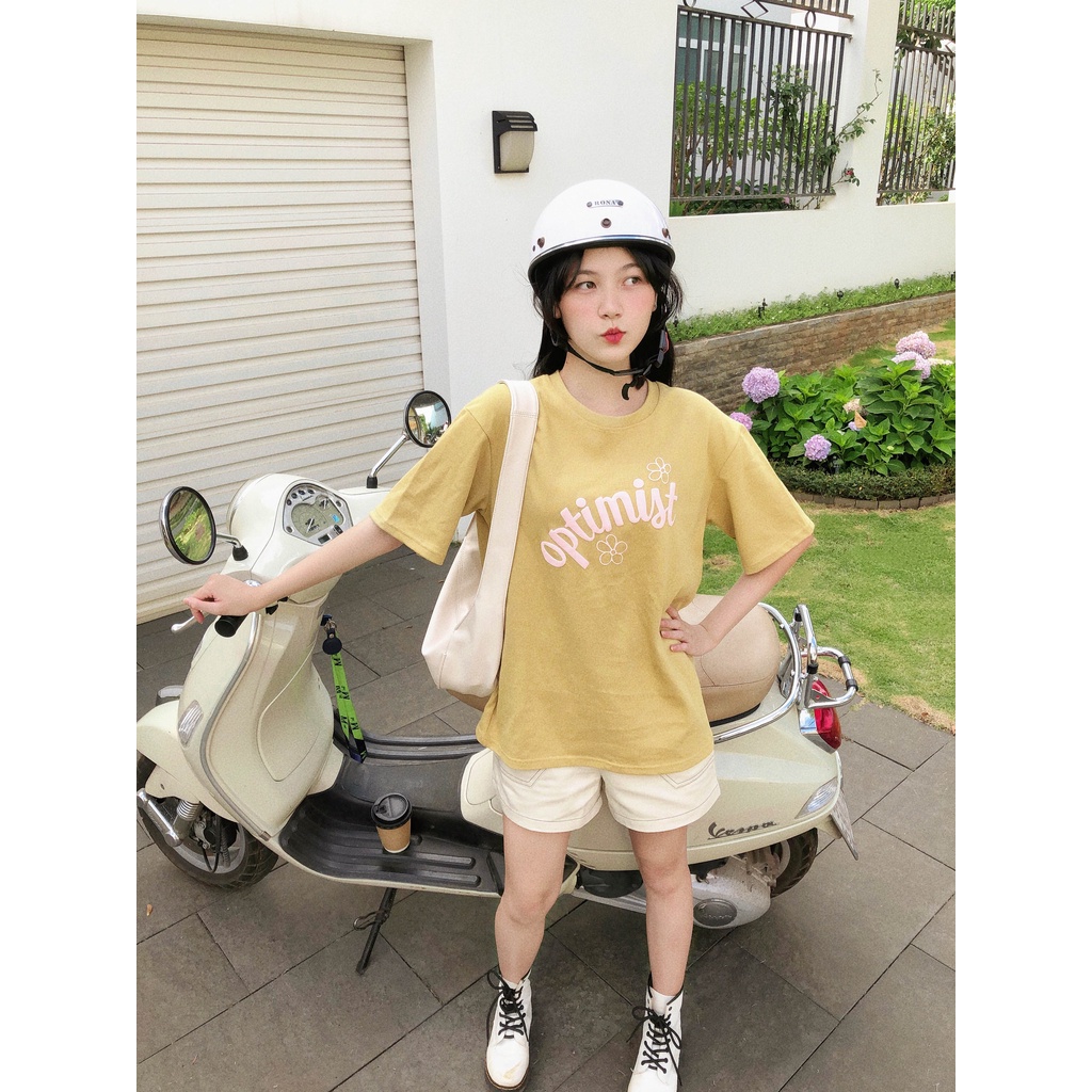 Áo thun cotton form rộng thời trang GAGO thiết kế in hình trẻ trung