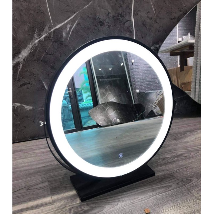 Gương led để bàn trang điểm, gương led xoay 360 độ D45cm ( Hàng Gia công)