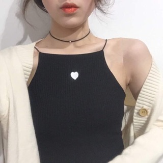 Yếm Knit heart thêu tim ảnh thật 💯