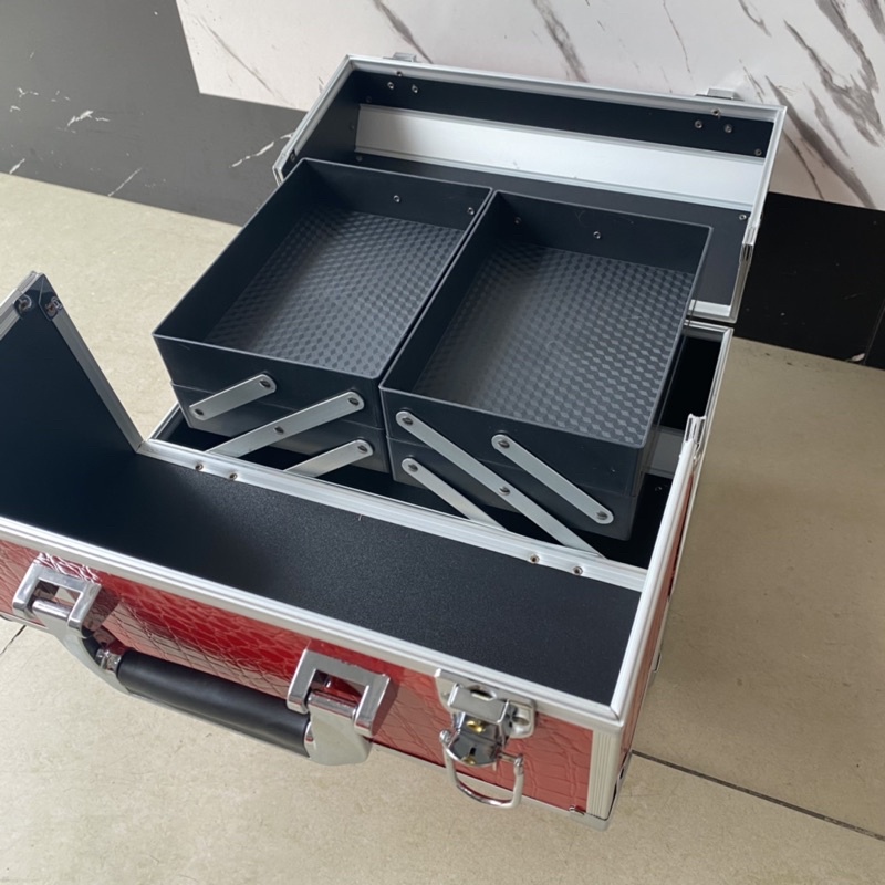 Cốp nhôm 2 tầng - cốp đựng đồ nail , nối mi , phun xăm sang chảnh