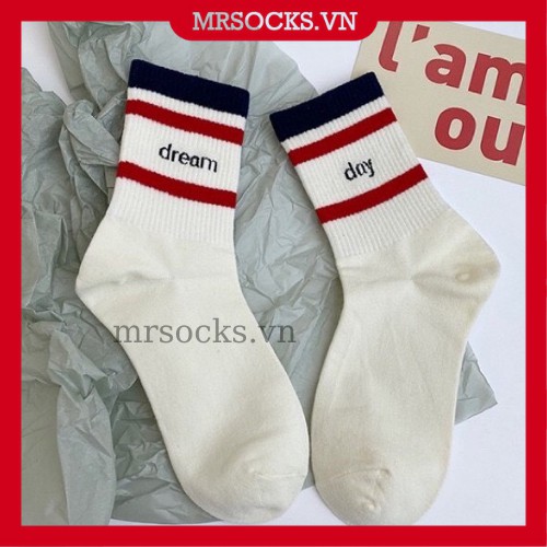 Vớ Tất Unisex Cổ Cao Dream Day vải cotton kháng khuẩn hàng loại 1 bao đổi trả dành cho cả nam và nữ