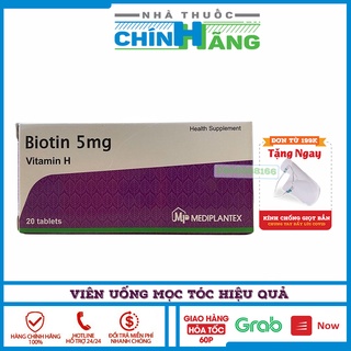Biotin 5mg Viên Uống Mọc Tóc Hiệu Quả Hộp 20 Viên
