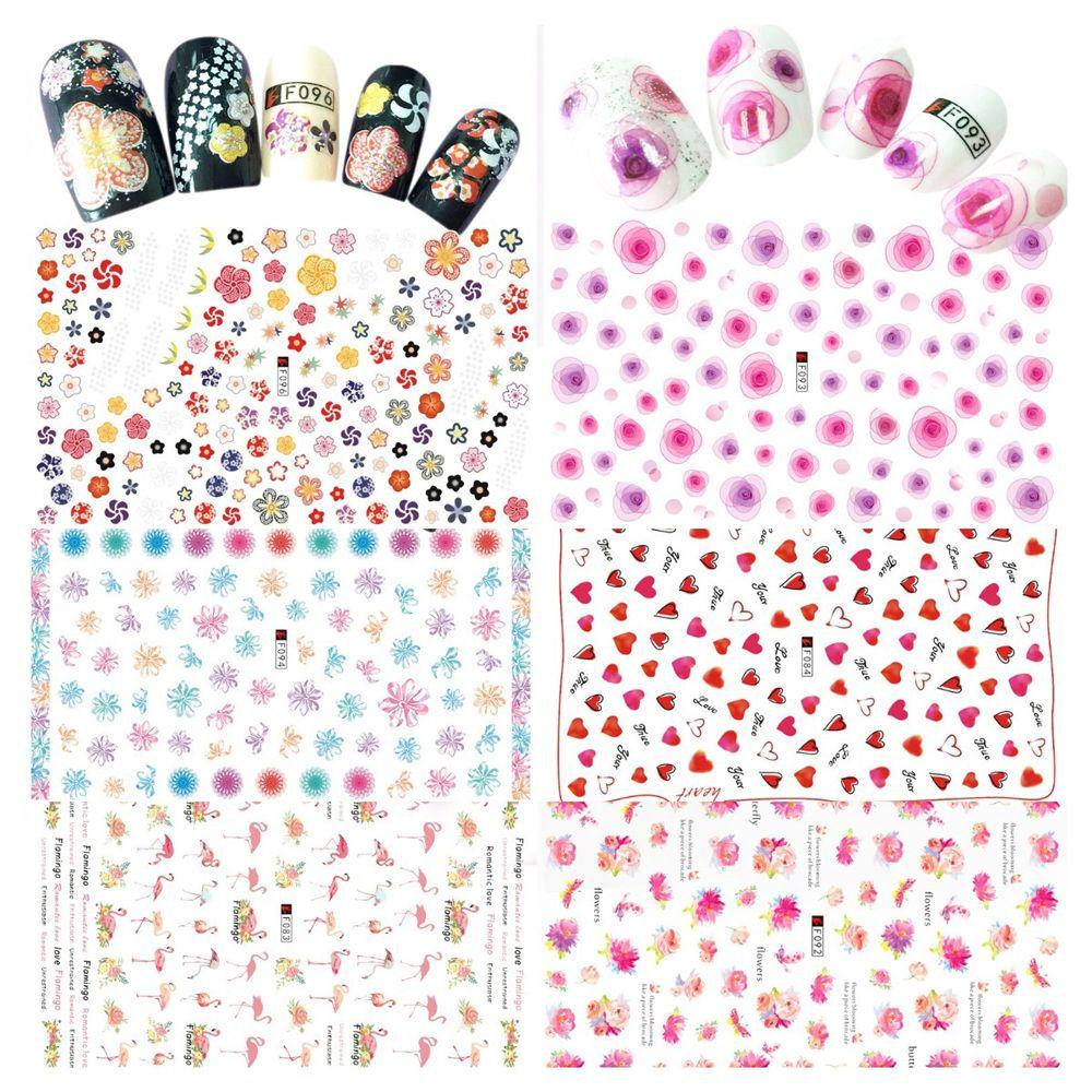 OCEANMAP Miếng Dán Trang Trí Móng Tay Chống Nước Tự Dính Họa Tiết Hoa Hồng Valentine Dễ Thương Dành Cho Nữ
