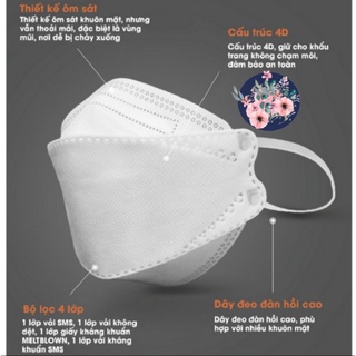 Gói 6c khẩu trang yoki 4d trẻ em chuẩn kf94