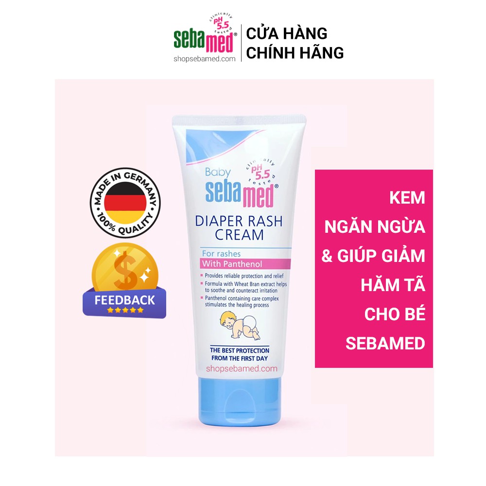 [Chính Hãng] Kem giúp giảm hăm tã em bé Sebamed pH5.5 BABY DIAPER RASH CREAM  (50ML)