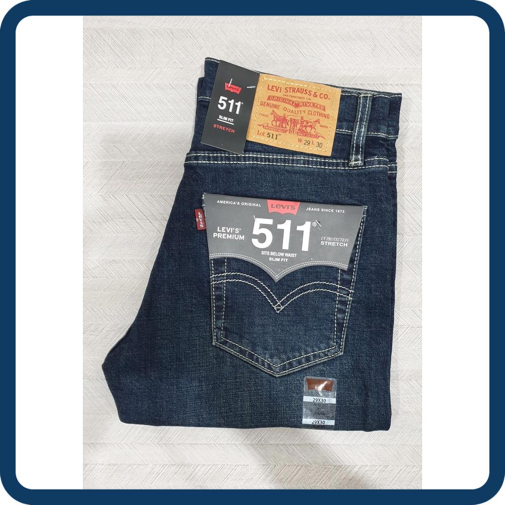 SALE GIÁ VỐN Quần Jean Nam Đẹp LE511 Vải Không Phai Co Giãn Xanh Rêu dáng Slimfit