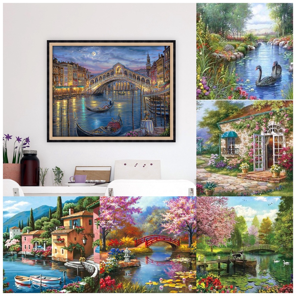 Phong cảnh đẹp tranh đá tự dính tranh canvas trang trí tường 30X40CM ảnh có thể tùy chỉnh quà tặng