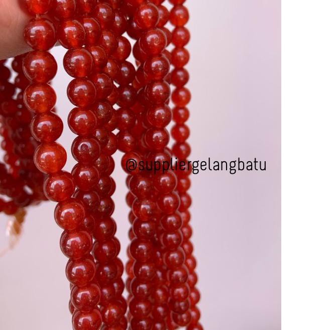 Dây Chuyền Đeo Tay Màu Đỏ Garnet Tự Nhiên Bóng 8mm